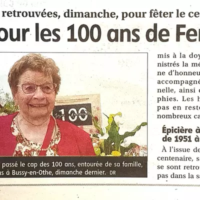 100 ANS - JOYEUX ANNIVERSAIRE à notre Doyenne